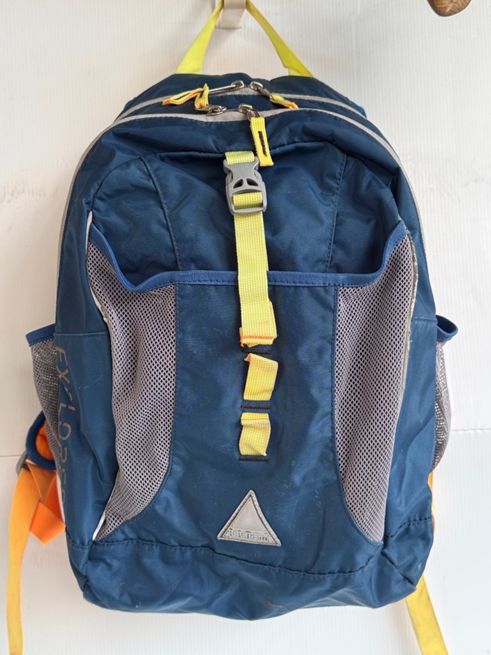 LL BEAN EXPLORER BACKPACK BOOK BAG HIKING TRAVEL STUDENT BLUE ORANGE GRAY